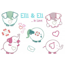 Stickserie Elli & Eli in Love - Elli in Love Appli